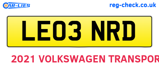 LE03NRD are the vehicle registration plates.