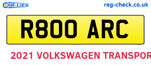R800ARC are the vehicle registration plates.