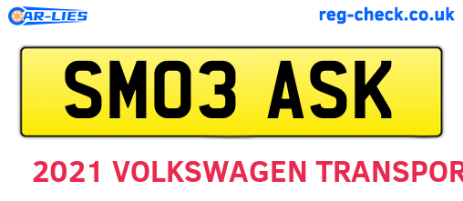 SM03ASK are the vehicle registration plates.