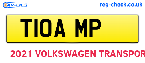T10AMP are the vehicle registration plates.