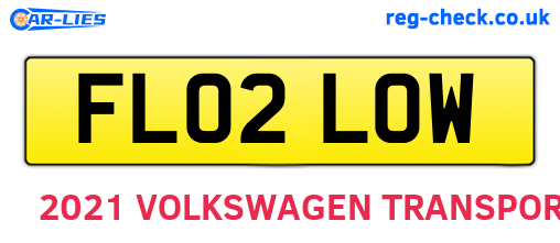 FL02LOW are the vehicle registration plates.