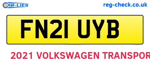FN21UYB are the vehicle registration plates.