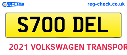 S700DEL are the vehicle registration plates.
