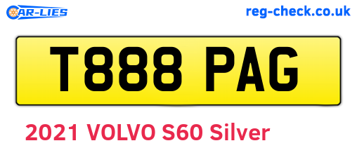 T888PAG are the vehicle registration plates.