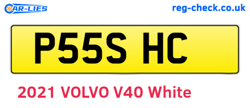 P55SHC are the vehicle registration plates.
