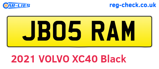 JB05RAM are the vehicle registration plates.