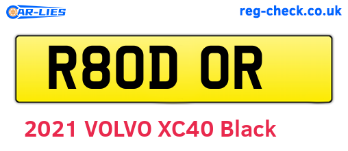 R80DOR are the vehicle registration plates.