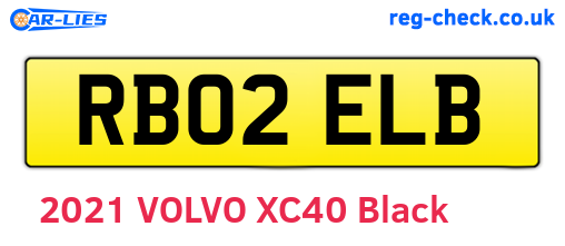 RB02ELB are the vehicle registration plates.