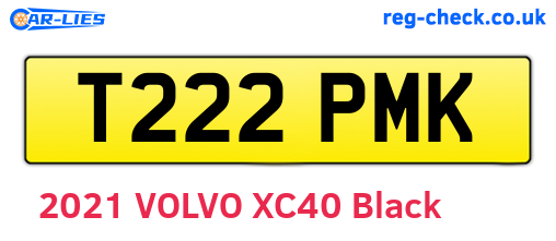 T222PMK are the vehicle registration plates.
