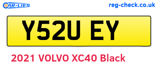 Y52UEY are the vehicle registration plates.