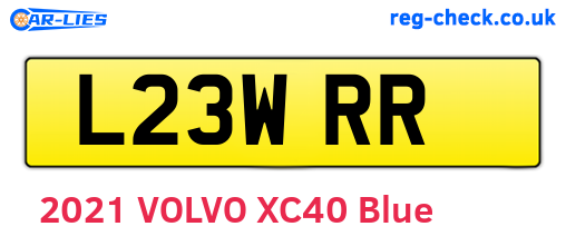 L23WRR are the vehicle registration plates.