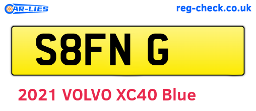 S8FNG are the vehicle registration plates.