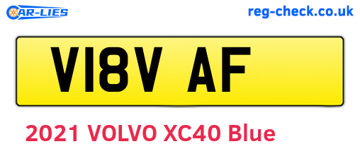 V18VAF are the vehicle registration plates.