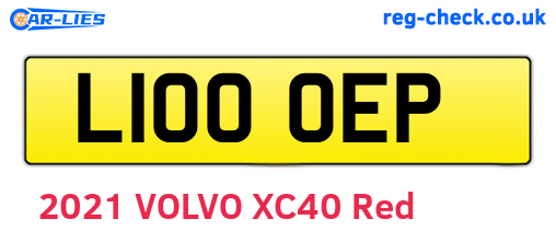L100OEP are the vehicle registration plates.