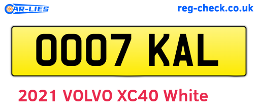 OO07KAL are the vehicle registration plates.