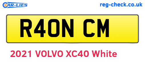 R40NCM are the vehicle registration plates.