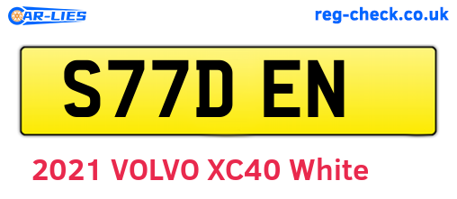 S77DEN are the vehicle registration plates.