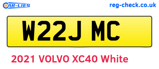 W22JMC are the vehicle registration plates.