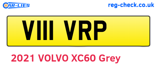 V111VRP are the vehicle registration plates.