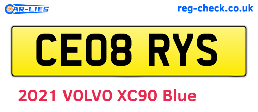 CE08RYS are the vehicle registration plates.