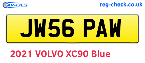 JW56PAW are the vehicle registration plates.