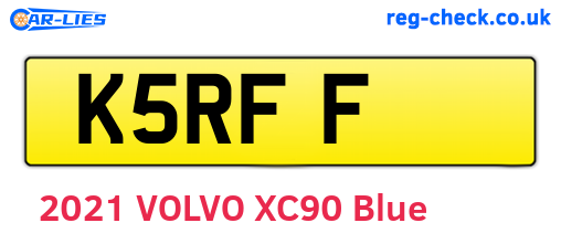 K5RFF are the vehicle registration plates.