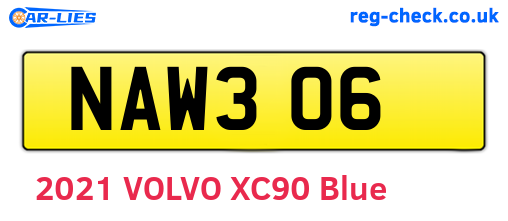 NAW306 are the vehicle registration plates.