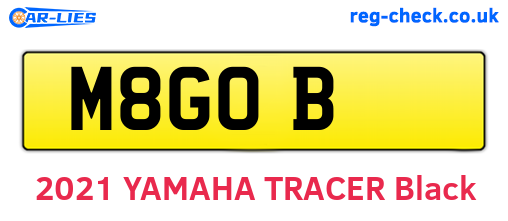 M8GOB are the vehicle registration plates.