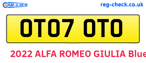 OT07OTO are the vehicle registration plates.