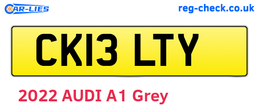 CK13LTY are the vehicle registration plates.