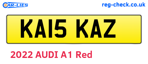 KA15KAZ are the vehicle registration plates.