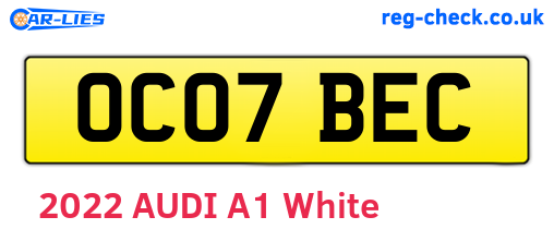 OC07BEC are the vehicle registration plates.