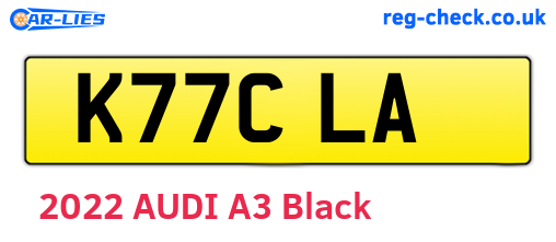 K77CLA are the vehicle registration plates.