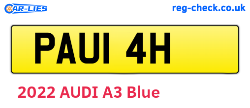 PAU14H are the vehicle registration plates.