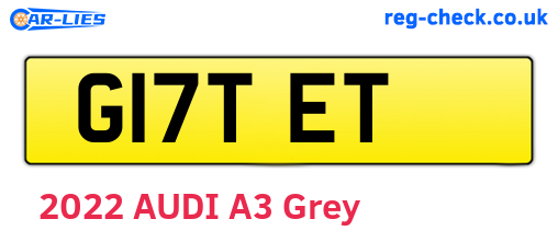 G17TET are the vehicle registration plates.