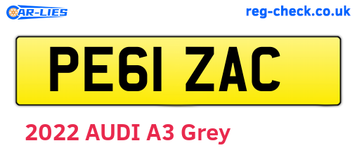 PE61ZAC are the vehicle registration plates.