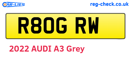 R80GRW are the vehicle registration plates.