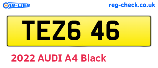TEZ646 are the vehicle registration plates.