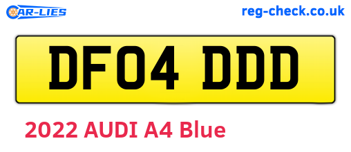 DF04DDD are the vehicle registration plates.