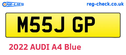 M55JGP are the vehicle registration plates.