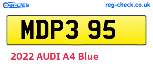 MDP395 are the vehicle registration plates.
