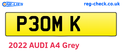 P3OMK are the vehicle registration plates.