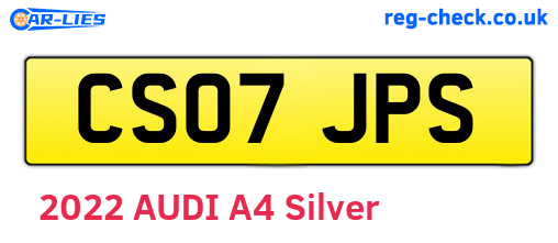 CS07JPS are the vehicle registration plates.