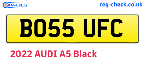 BO55UFC are the vehicle registration plates.