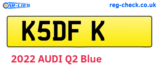 K5DFK are the vehicle registration plates.