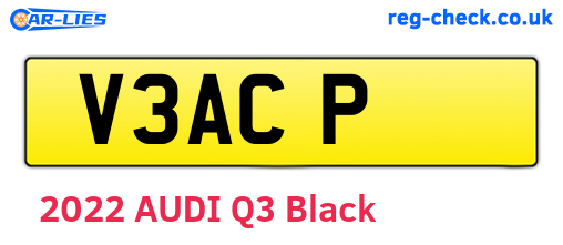 V3ACP are the vehicle registration plates.