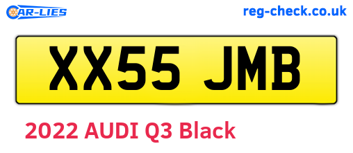 XX55JMB are the vehicle registration plates.