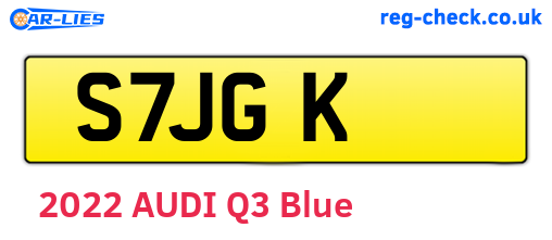 S7JGK are the vehicle registration plates.
