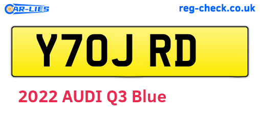 Y70JRD are the vehicle registration plates.