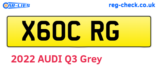 X60CRG are the vehicle registration plates.